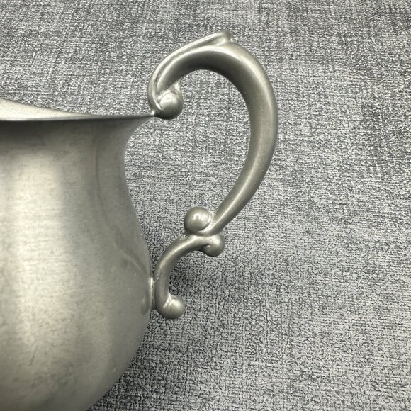 Vintage Empire Pewter Creamer & Sugar Bowl Marked Old Mark USA Primitive - Picture 14 of 16